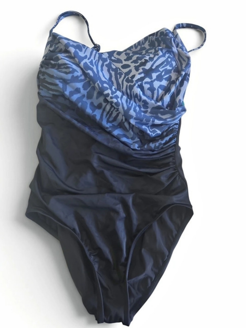 Aqua Green Animal Print One-Piece Swimsuit in Blue & Black NWT Sz S
